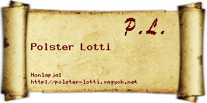 Polster Lotti névjegykártya